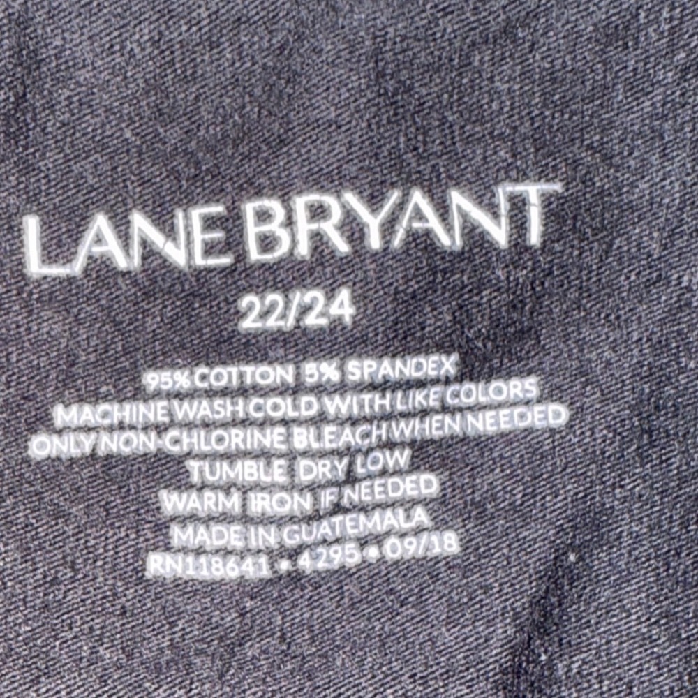 Lane Bryant Cami‎ Tank Top 22/24 Black Adjustable Spaghetti Strap Cotton Stretch - Picture 2 of 2